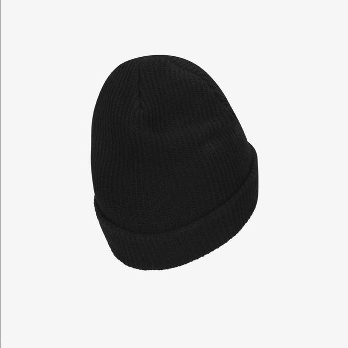 Nike Nsw Utility Swoosh Beanie Dv3342-010 Black Hitam Topi Original