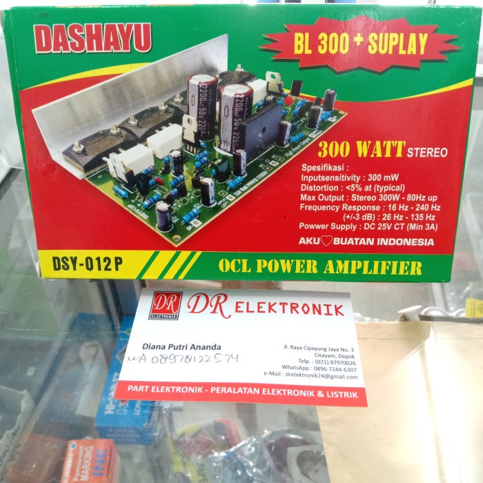 KIT POWER AMPLI OCL 300WATT STEREO SANKEN 4TR DSY-012P BL300 + SUPLAY