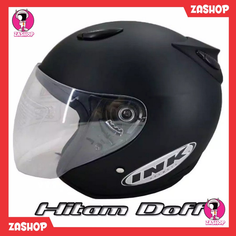 TERLARIS HELM HALF FACE INK CENTRO KAWE HITAM DOFF LIMITED!