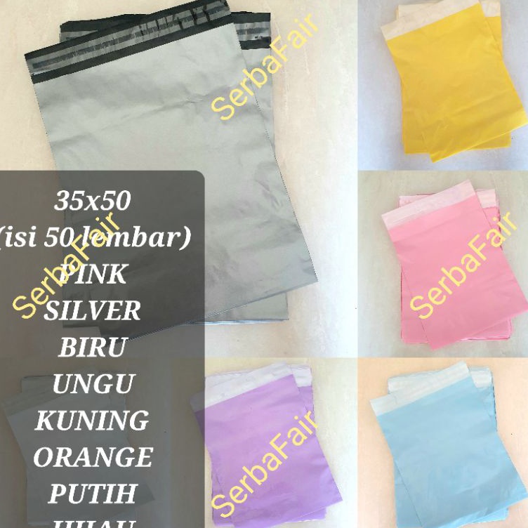 

Ready YCLUD Polymailer Warna 35x50 / Poly Color Amplop Lem Seal / Plastik Packing MURAH ISI 50 H62 Ready