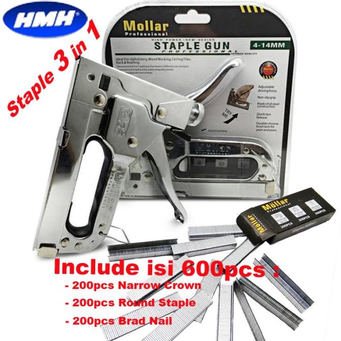 

Staple Gun / Staples Tembak / Staples Jok / Hekter MOLLAR 3 in 1
