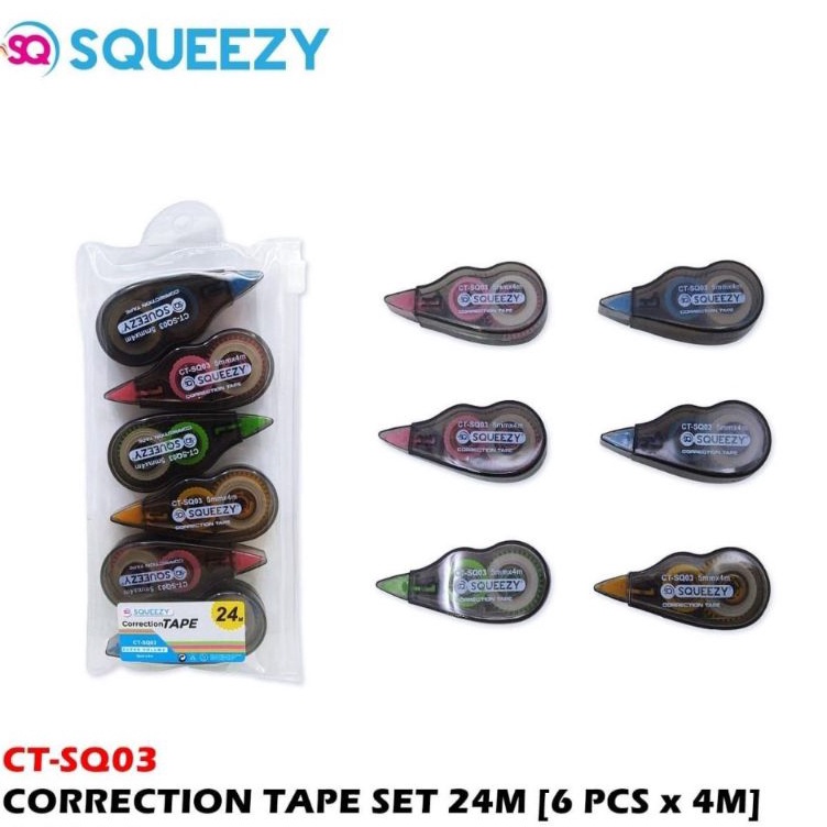 

✥Terkini☆ ZNKIW Correction Tape Squeezy CT-sq03 (4meter) isi 6 Pcs C69 Pasti Murah