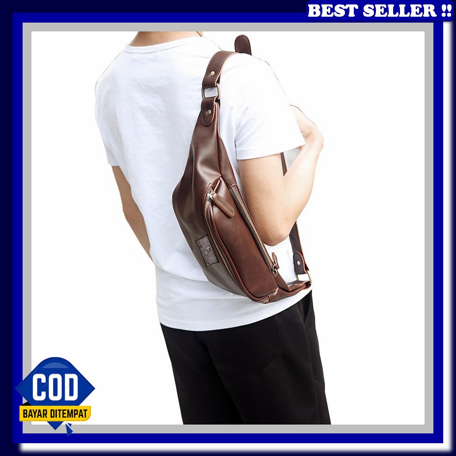 Lempang Ori Waterproof Kecil Import Waistbag Cowok Dewasa Terbaru 2023 Slempang Murah Anti Air Kulit