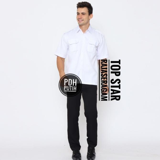 2 Kemeja Putih PNS Pria HEM Putih ASN Atasan Putih PDH Baju Putih PNS