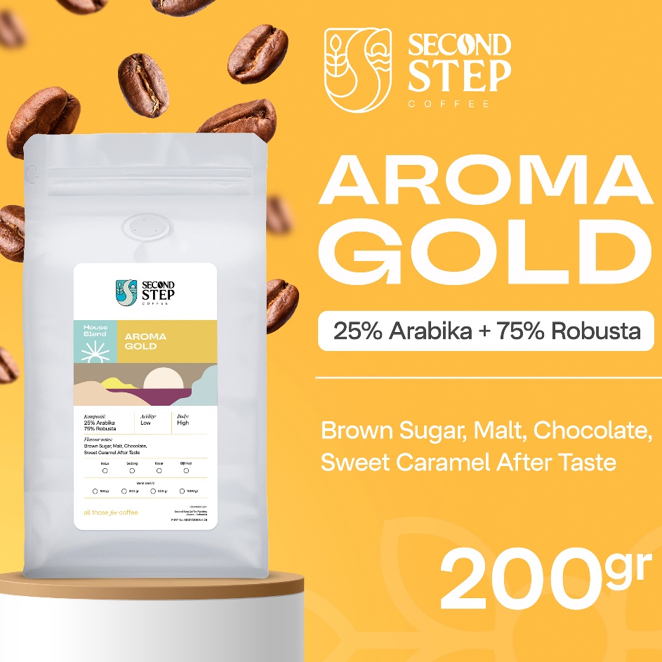 

✥Bestseller➠ VTPPU Biji Kopi Bubuk Aroma Gold Espresso Blend Coffee Beans 200gr Coffe Roast V46 ❇Ready