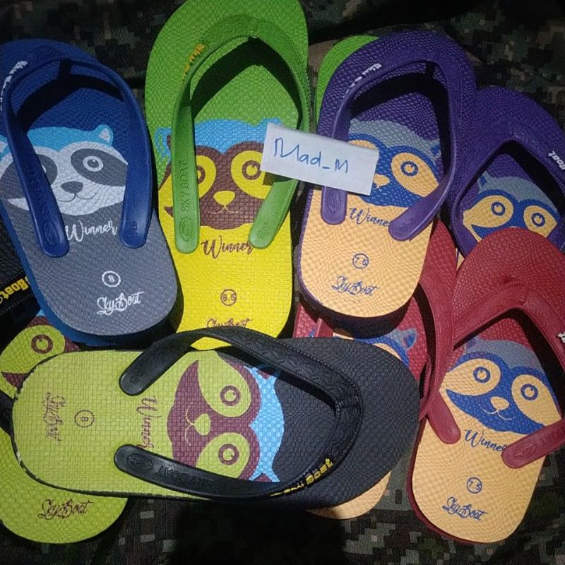Comel Sky Boat Sandal Japit  Anak Cewek Cowok motif