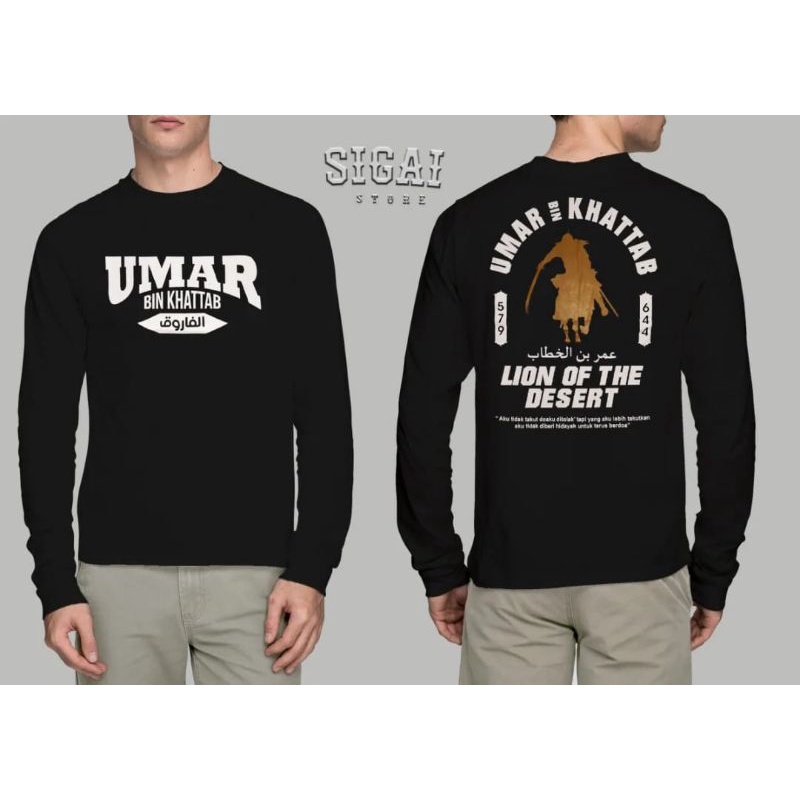 KAOS UMAR BIN KHATTAB LION OF THE DESSERT LENGAN PANJANG