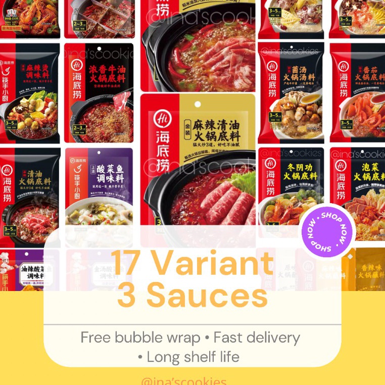 

Paling dicari 【Ready 17 Variant】Haidilao Hotpot Seasoning/ Bumbu Shabu-Shabu Instant Mala/ Pork Bone/ Malaxiangguo