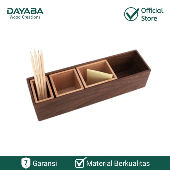 

Bestseller Kotak Kayu Tempat Penyimpanan Pensil / Alat Tulis Kantor Wood Storage