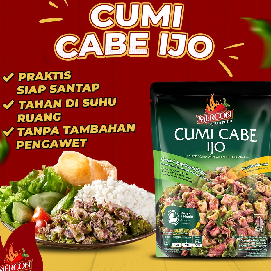

❆Stock Banyak✢ 0GJ0Z Mercon Merah Putih - Satuan || Cumi Cabe Ijo K96 Produk