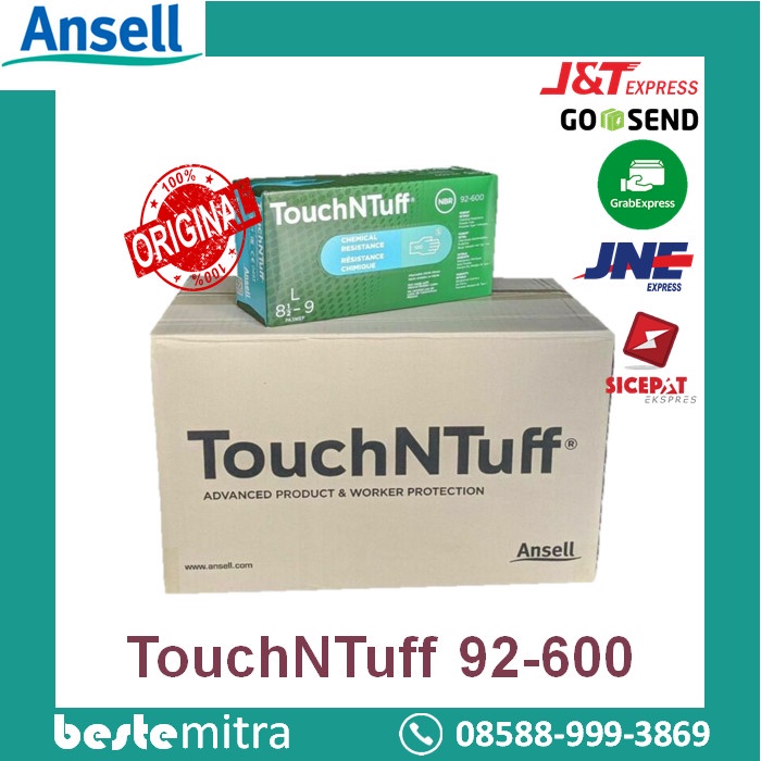 Termurah Ansell 92-600 Touchntuff Nitrile Sarung Tangan Nitrile Safety Glove