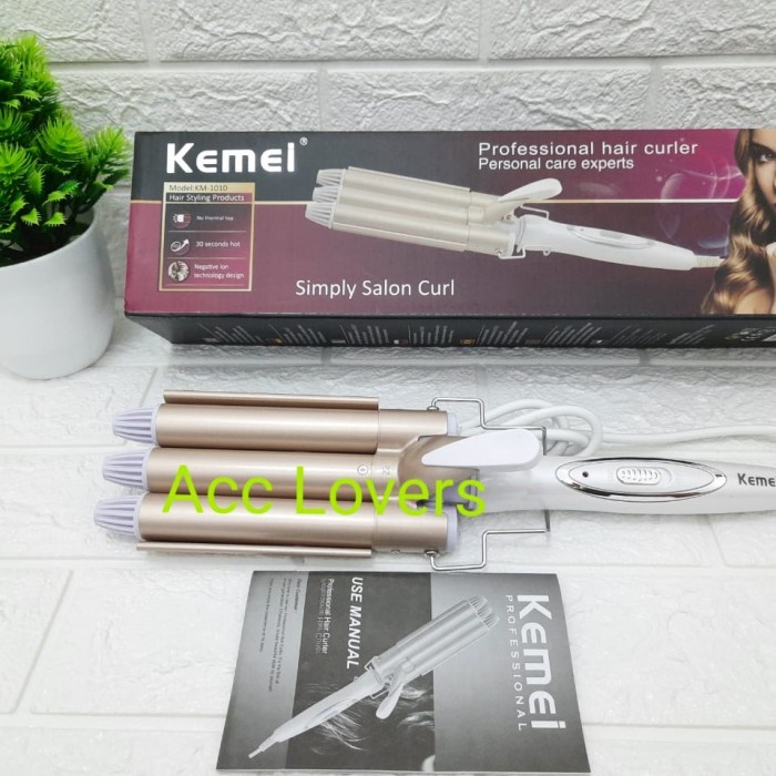 Terlaris Catok Kemei Curly 3 Gelombang/ Catokan Keriting/ Catokan Rambut Curly