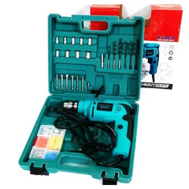 Mesin Bor Tangan Listrik 10Mm Set Mata Bor Komplit Nrt Pro 450 Hd Set