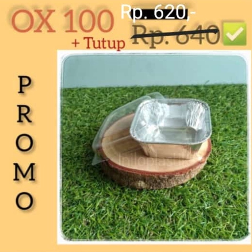 [HN9] @25pcs Alumunium Foil Tray OX-100 / Aluminium OX-100 OX 100 Kotak + tutup ➵Grosir