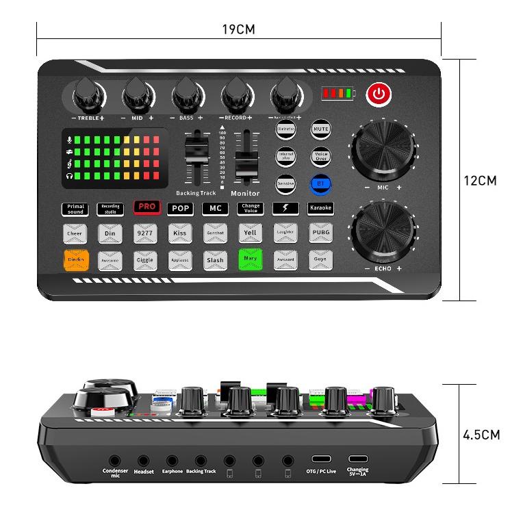 Sparepart F998 Soundcard Sound Card Microphone Audio Broadcast Interface Mixer Mixing Console Amplif