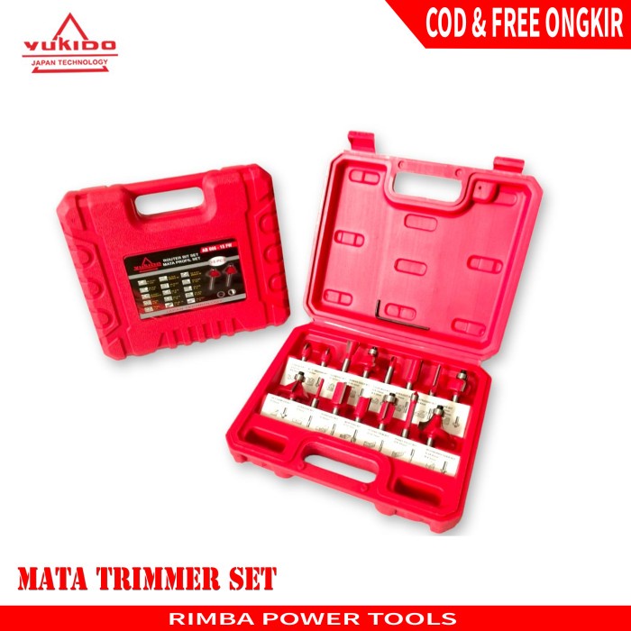 Terlaris Mata Trimmer Set 15 Pcs Router Bit Set Mata Profil 6Mm Yukido