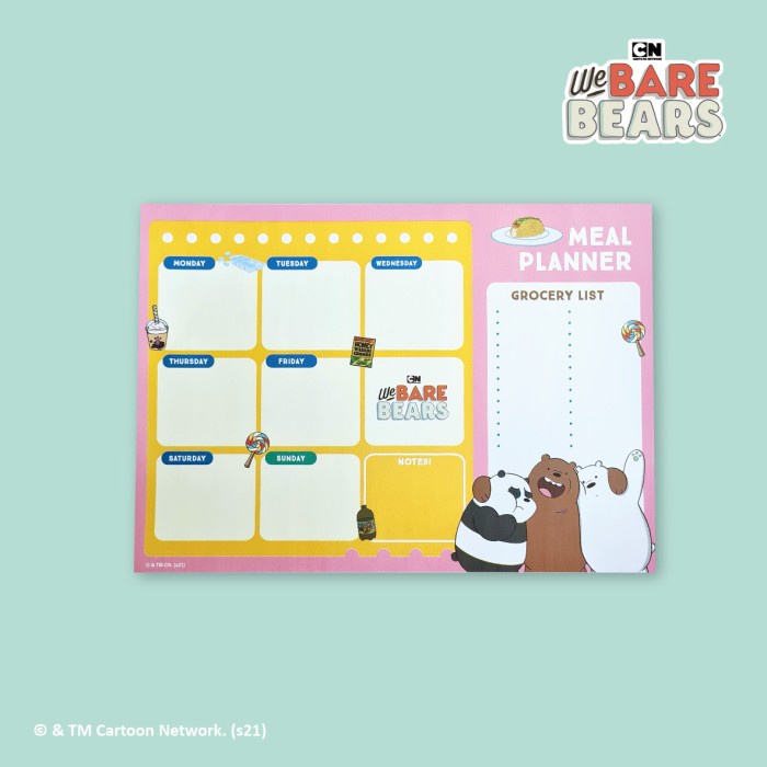 

Terlaris We Bare Bears Meal Planner Notepad