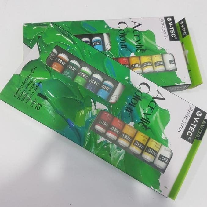 

Cat Acrylic Set V-Tec 6Ml Isi 12Pcs Kualitas Bagus