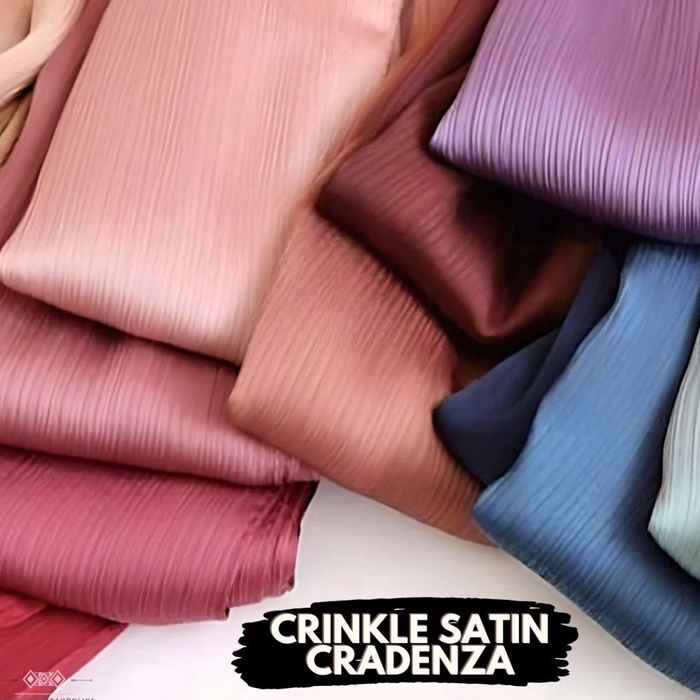 Harga Oke Kain Satin Crinkle Cradenza Premium Satin Plisket Super Silky ORIGINAL Mango Knit SANGAT M