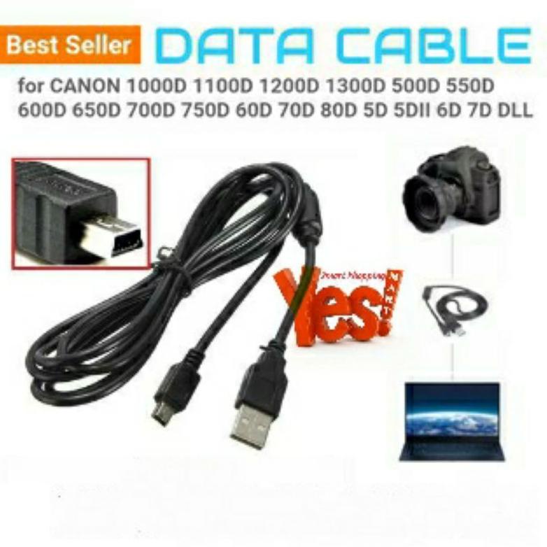 Baru Update Kabel Usb / Data For Kamera Canon 1100D 1200D 650D 750D 800D 2000D 4000D A700 G12 G15 M3