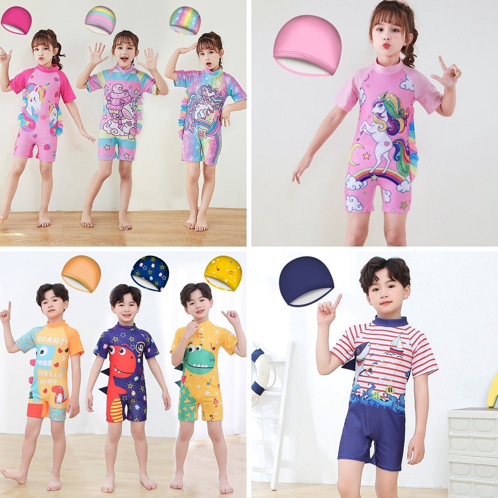 Spesial Nat@l۞ BR6-FREE TOPI Baju Renang Import Anak Laki Perempuan Pendek 841⛦