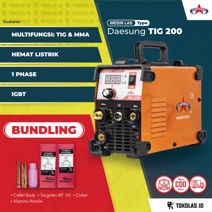 Terlaris Mesin Travo Las Inverter Daesung Tig Argon Tig 200 Tig200 Tig-200