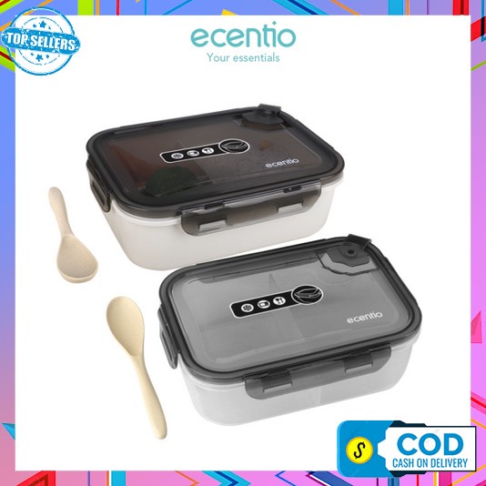 Kotak Makan Lunch Box 1 Set Lengkap Murah Anak Bekal Makanan Anti Tumpah Aesthetic Korea Plastik Per