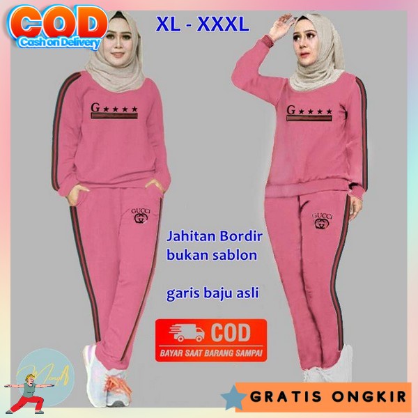 Set Baju Sporty Cwek Pakean Senam Atasan Dan Bawahan 1 Pasang Baju Senam Setelsn Olga Import Premium