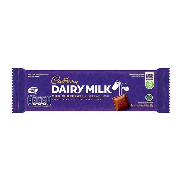 

CADBURY DAIRY MILK 62 GR - COKELAT