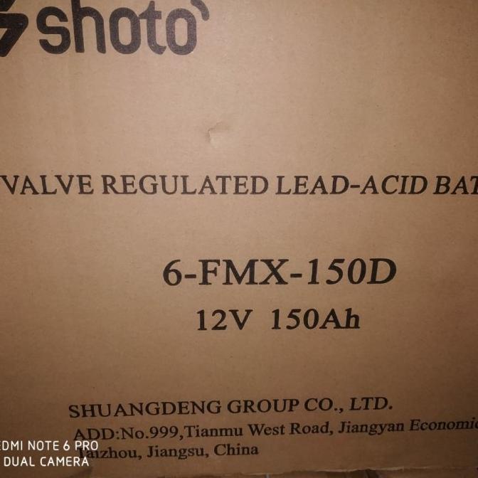 TERBARU  aki battery vrla shoto 6-fmx150d 150ah baru solar panel plts PALING DICARI