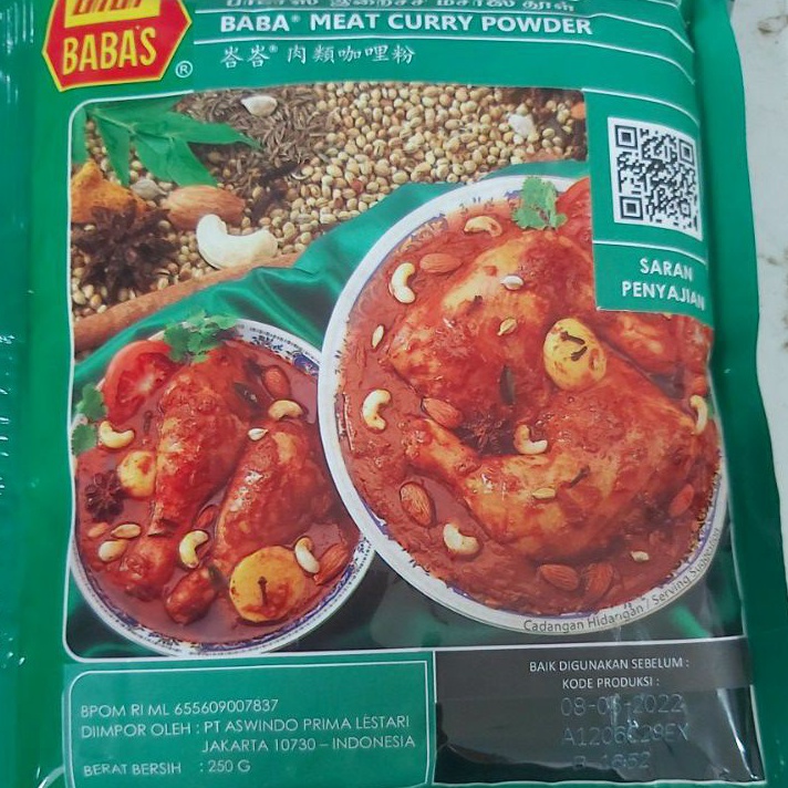 

Terlaku. Bumbu kari babas asli 250 grm exp buln 12/2023