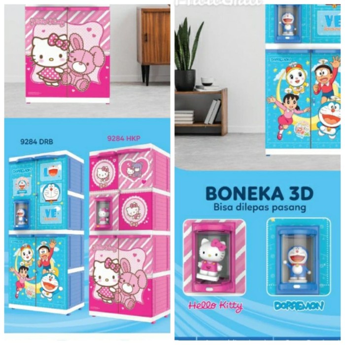 Lemari Plastik Hello Kitty & Doraemon