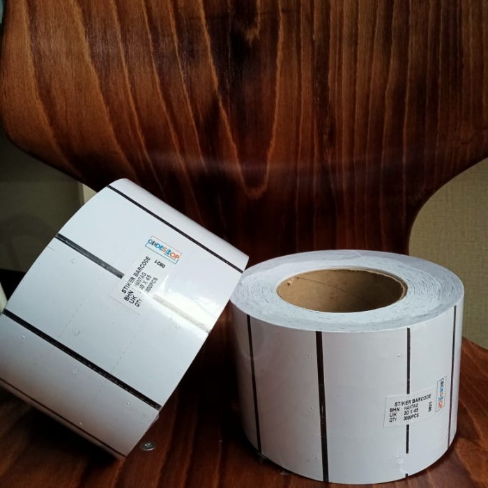 

LABEL BAJU KARTON BARCODE 30 X 45 CORE BESAR ISI 3000 PCS