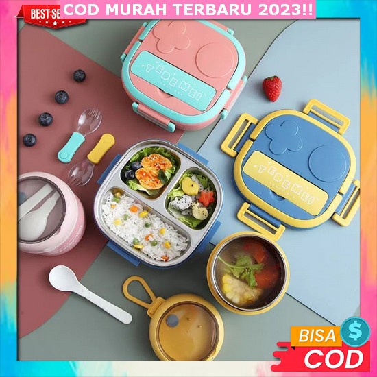 Lunch Box Set Anak2 Promo Wadah Makan Kotak Bekal Tk Unik Bisa Cod Lunchbox Tempat Bekal Anak Lucu V