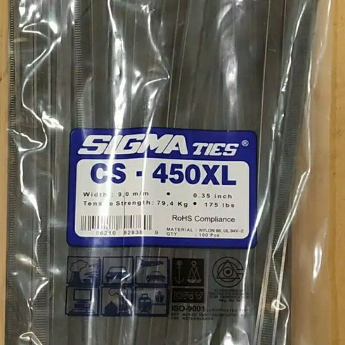 

Terlaris Cable Ties Sigma Cs-450 Hitam / Putih Cv - 450 Kabel Tie Cs - 450L