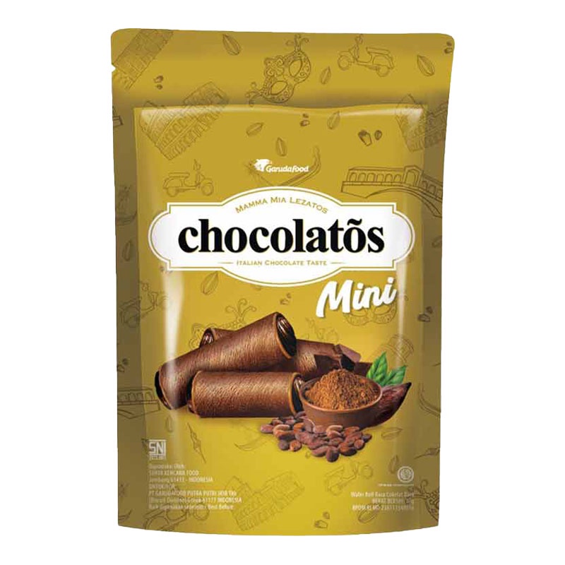 

chocolatos Mini Wafer Roll Cokelat 70 g