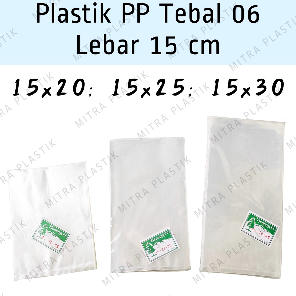 

CN62 Plastik PP Lebar 15 Tebal 06 15x20 15x25 15x30 Kantong Bening Transparan Snack Beras 1kg gwam8