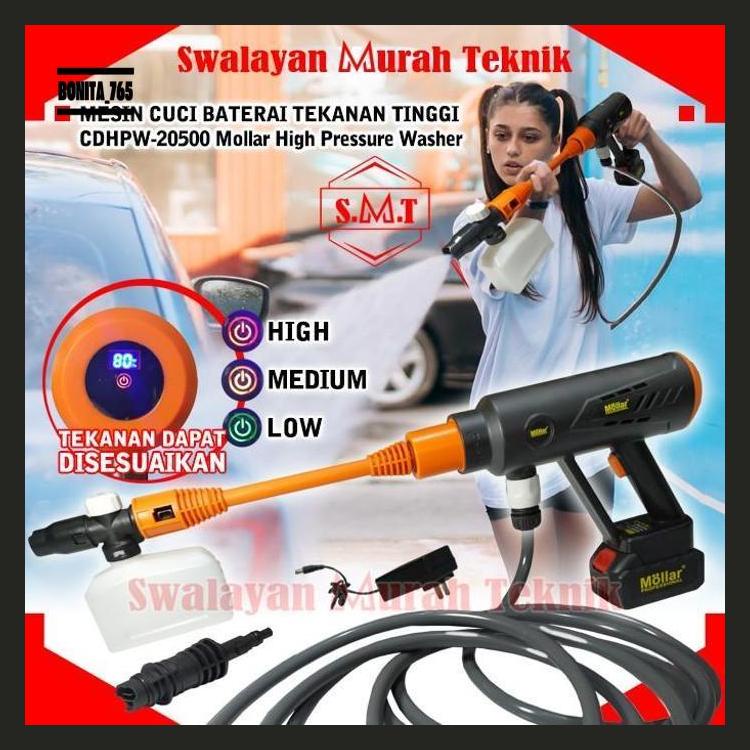 MOLLAR CDHPW20500 Q7 JET CLEANER CORDLESS BATERAI DIGITAL STEAM 3MODE Bonita_765
