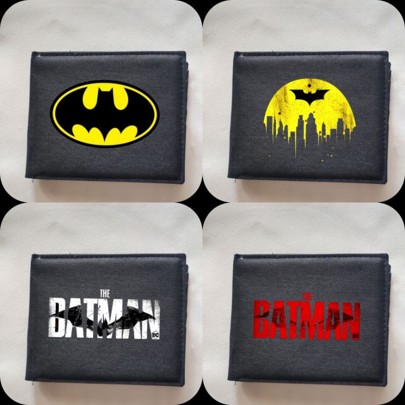 Dompet Kanvas Batman Keren / Dompet Lipat Resleting Pria Logo Batman Bahan 100% Kanvas Premium /