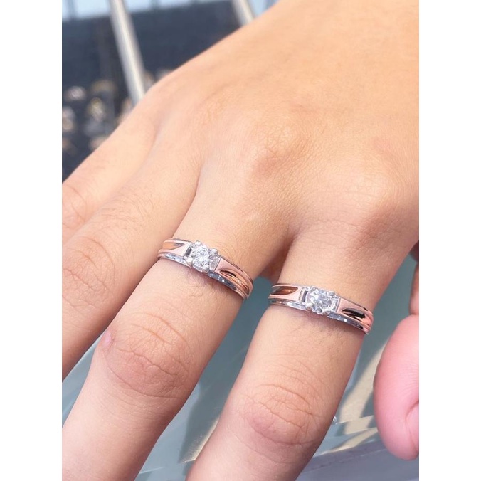 Cincin emas putih 375 WEDDING COUPLE Ring berat 2 - 3 gram an