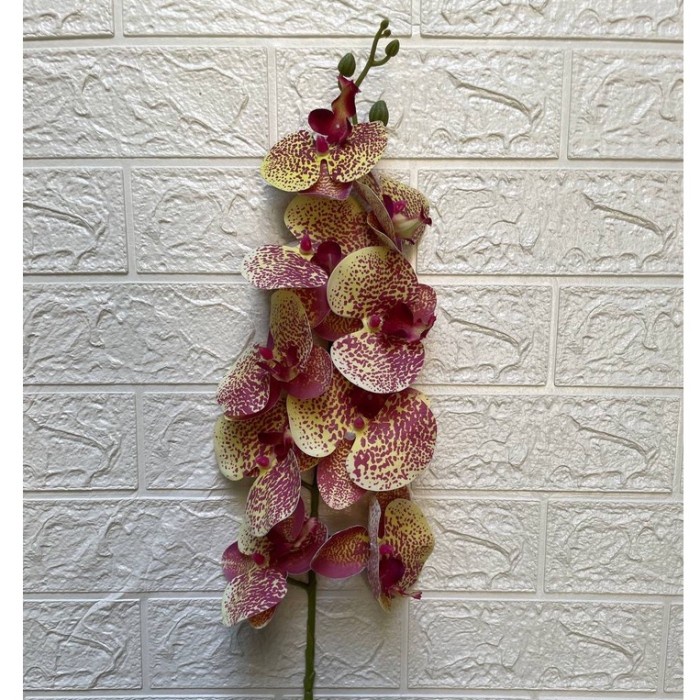 Best Seller Mh - Bunga Anggrek Latex Jumbo Artificial 9 Kuntum Dekorasi Plastik