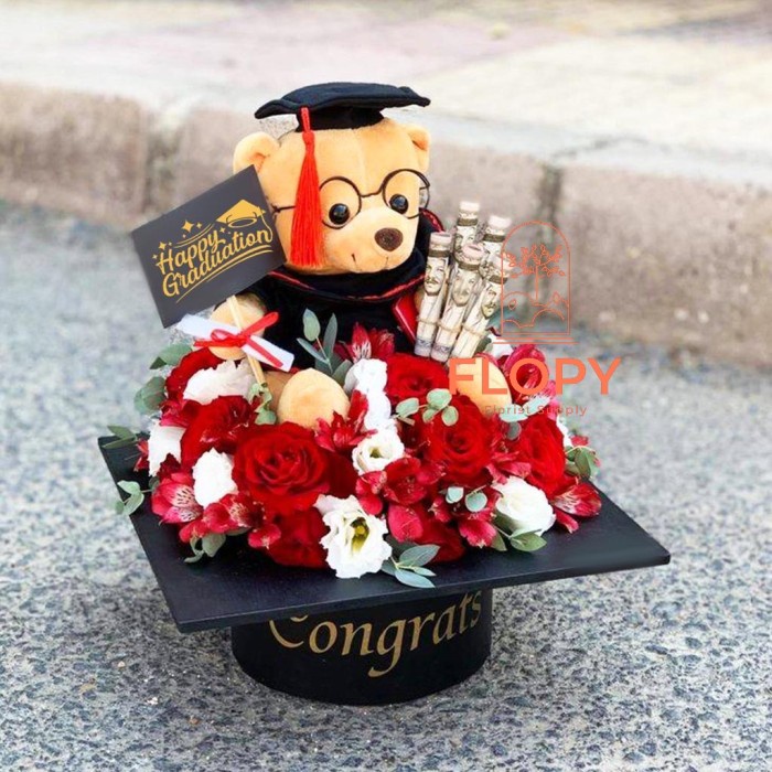 Best Seller Flopy Bloom Box Topi Wisuda Toga Logo Congratulations / Box Toga