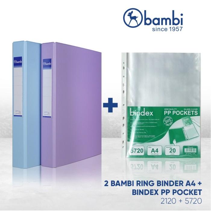 

BUNDLING BAMBI RING BINDER 2120 A4 (2PCS) + PP POCKET 5720 A4
