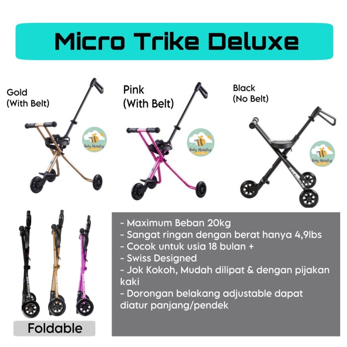 Terlaris Micro Trike Original / Micro Trike Black / Micro Trike Deluxe Gold / P