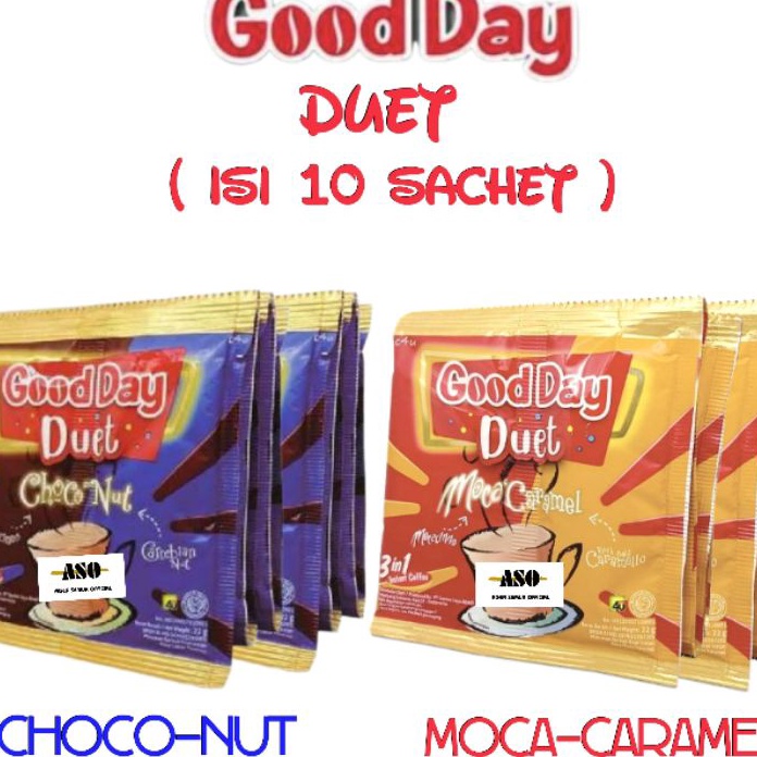 

SMBP7875㊍ Kopi GOOD DAY DUET 3in1 sachet 22 gram RENCENG ( ISI 10 ) ㊑