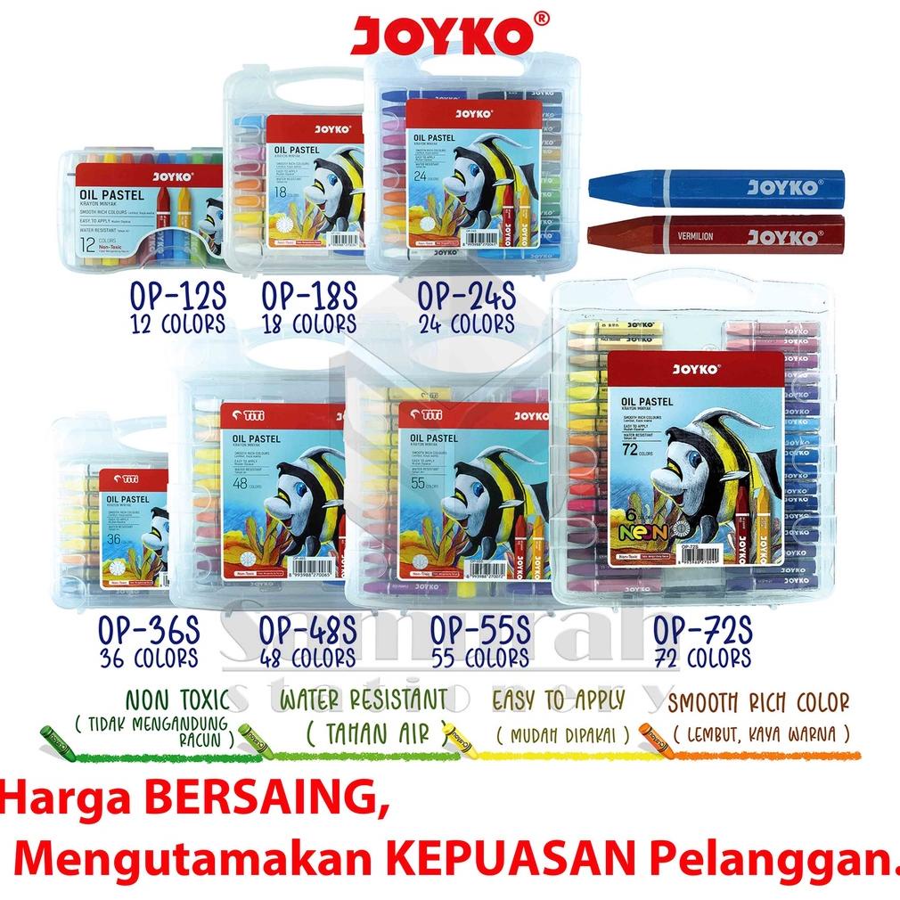 

8.8 Crayon Joyko Op-24S / Krayon Minyak Isi 24 Warna / Oil Pastel Op 24S For Drawing Water Resistant - Non Toxic Grosir !!