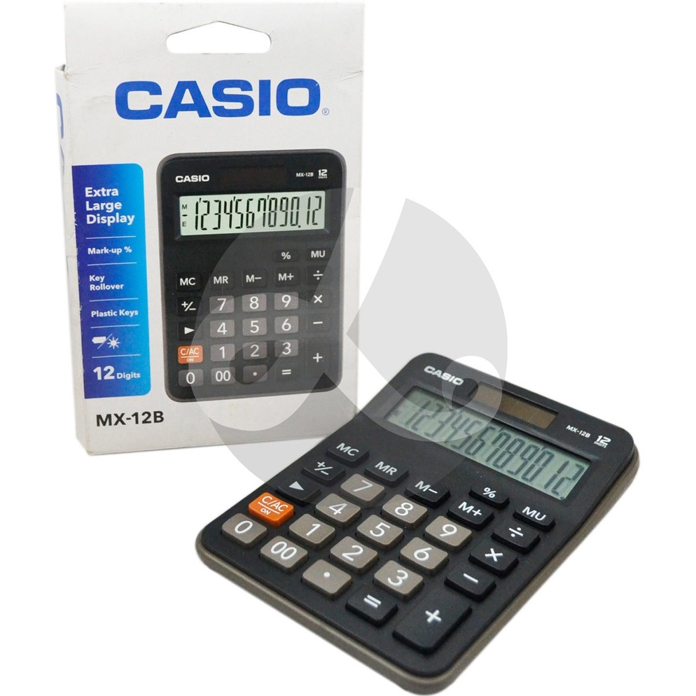 

GK8U7 Calculator Kalkulator CASIO MX-12B MX 12 B Dekstop Calculator Original Stock Banyak