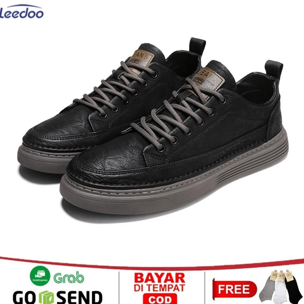 8.8 Leedoo Sepatu Pria Kulit Import Sepatu Casual Sepatu Sneakers Pria Model Terkini High Quality Mc