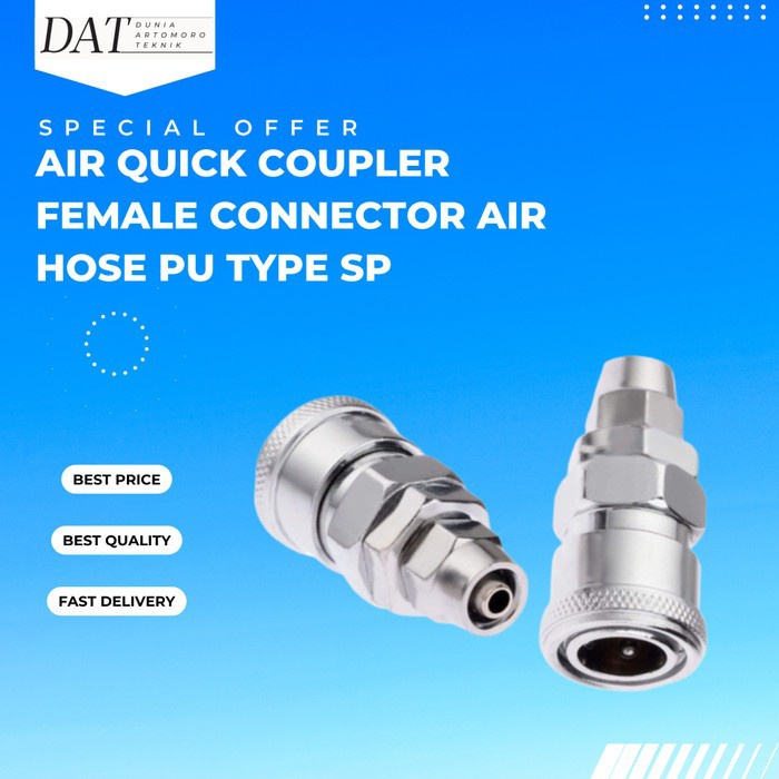 SP 40 Quick Coupler Female Connector Air Hose PU OD 12mm x ID 8mm