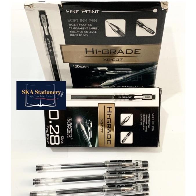 

#####] Bolpen/Ballpoint/Pulpen Hi Grade Boxer 0.28 Hitam Biru (Lusin)